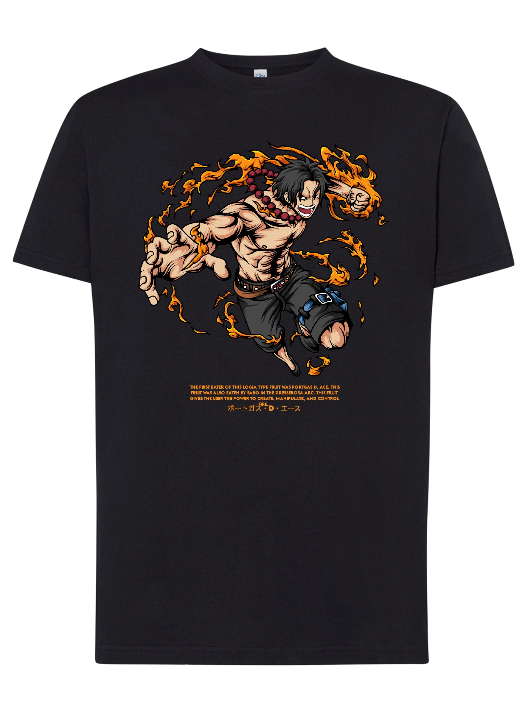 Camiseta Portgas D. Ace – Diseño anime fuego | FrikiCanarias