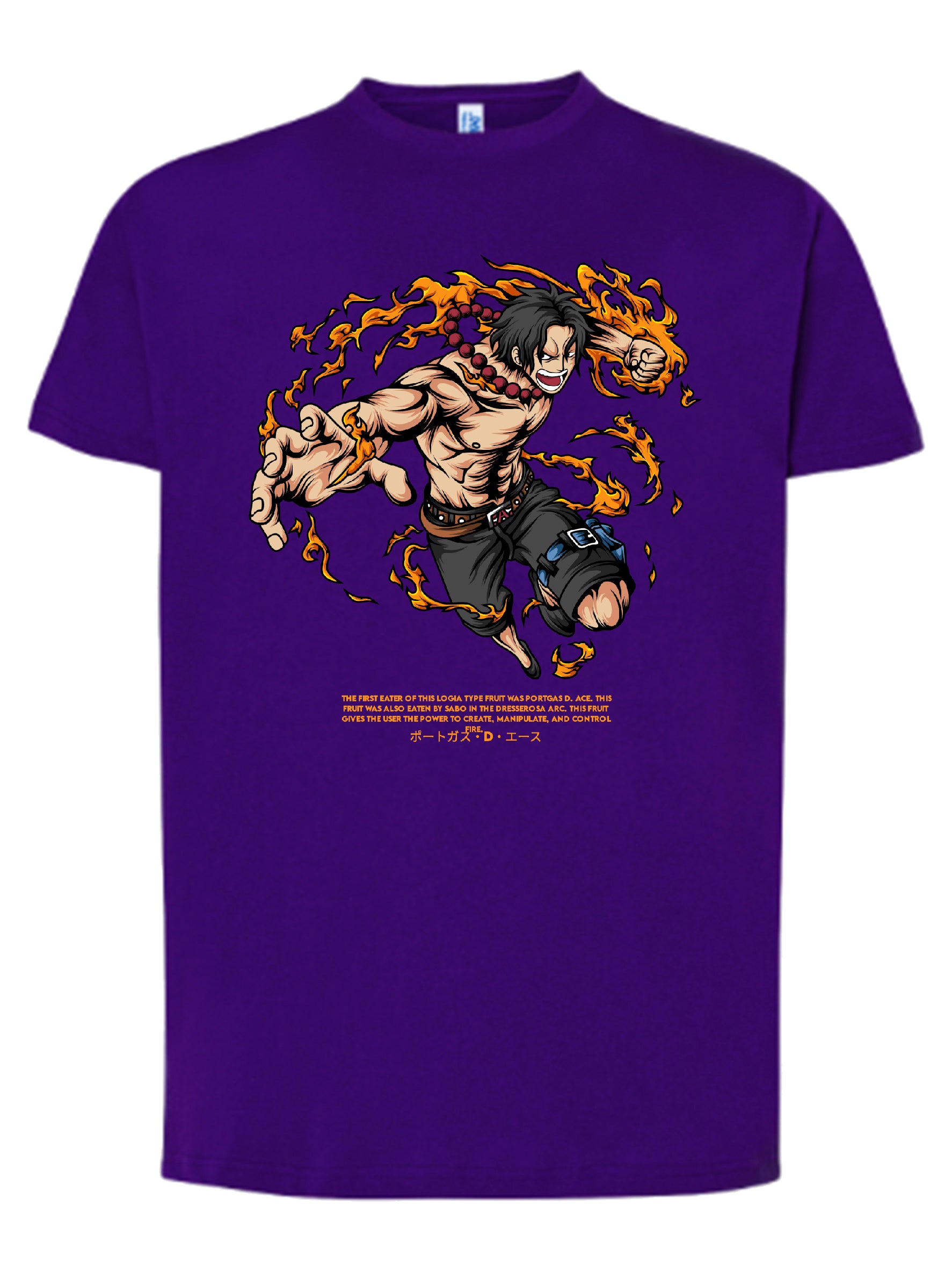 Camiseta Portgas D. Ace – Diseño anime fuego | FrikiCanarias
