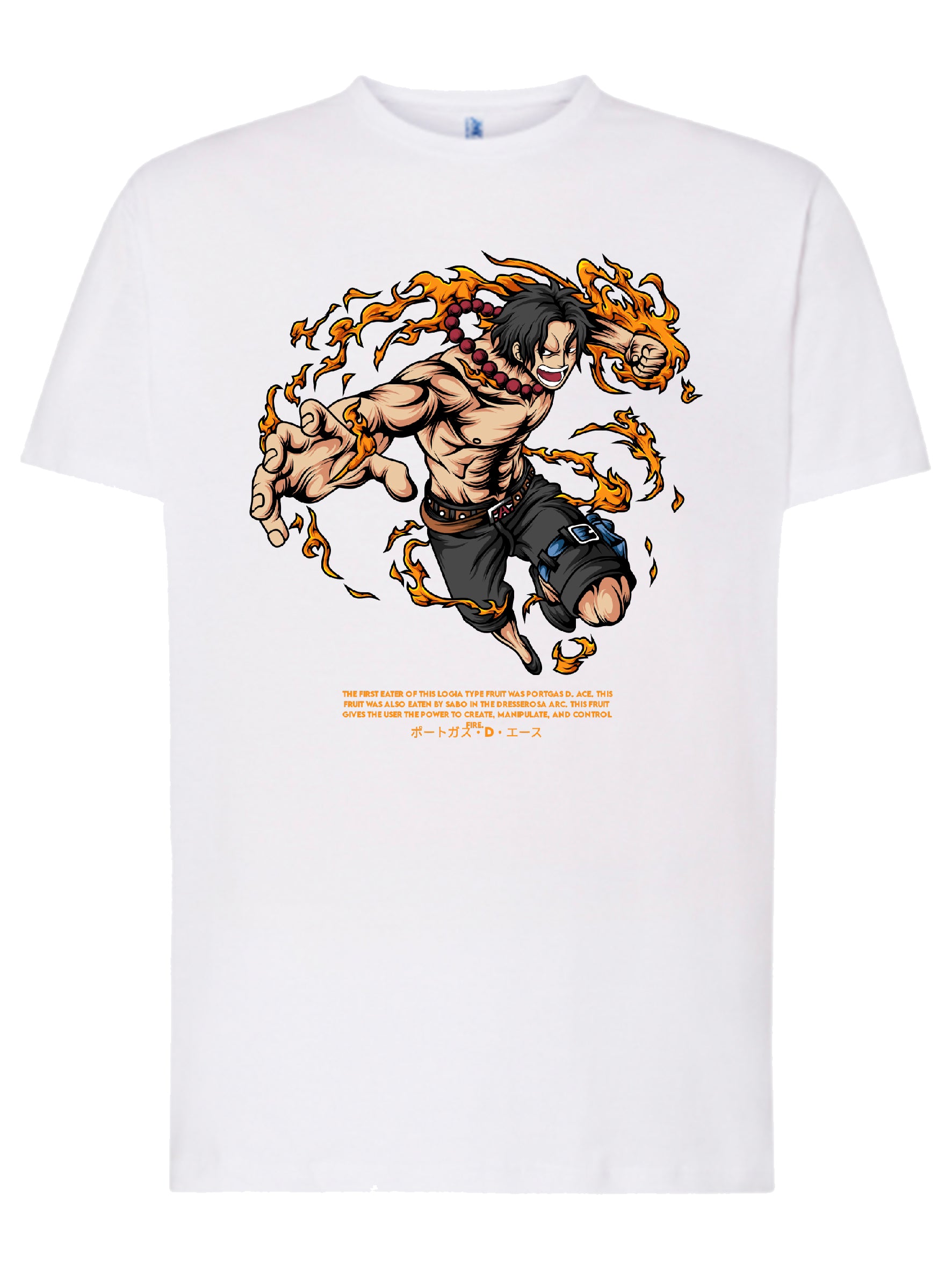 Camiseta Portgas D. Ace – Diseño anime fuego | FrikiCanarias