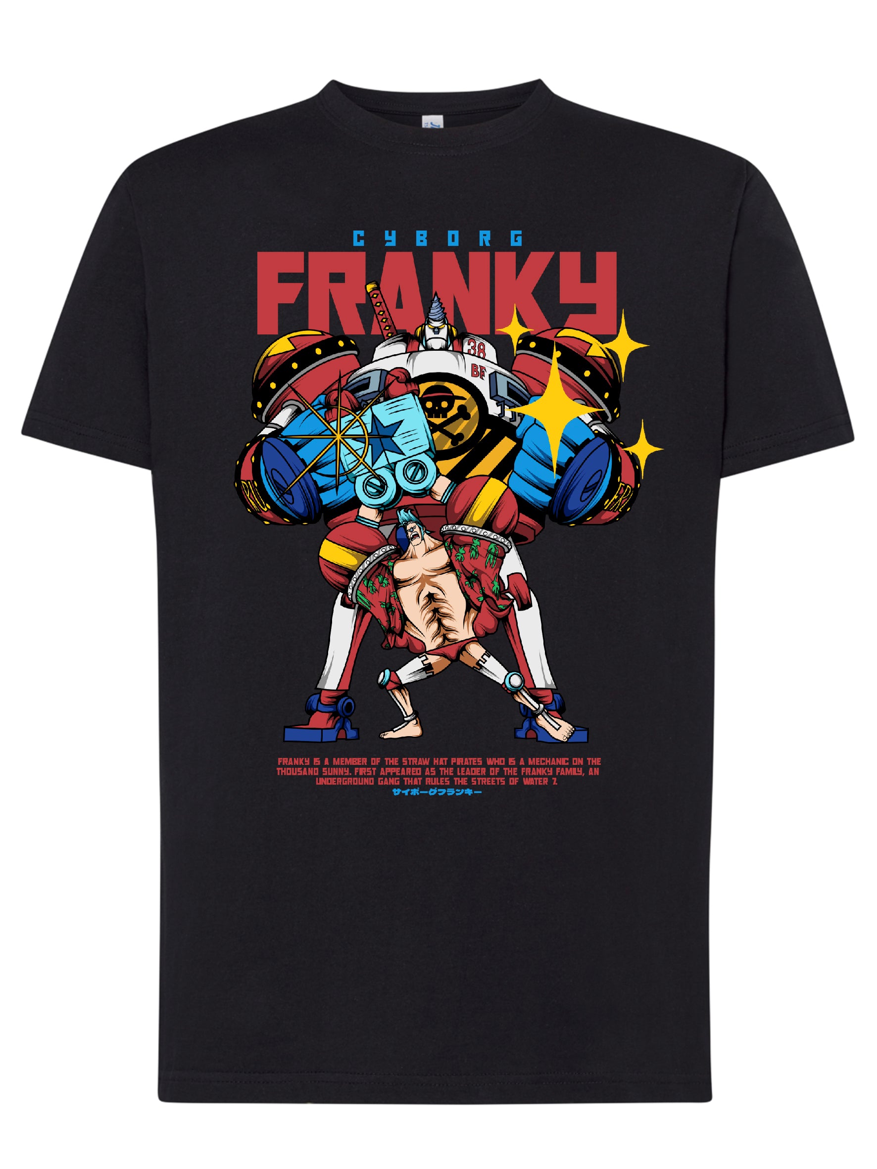 Camiseta Cyborg Franky – Diseño anime mecánico | FrikiCanarias