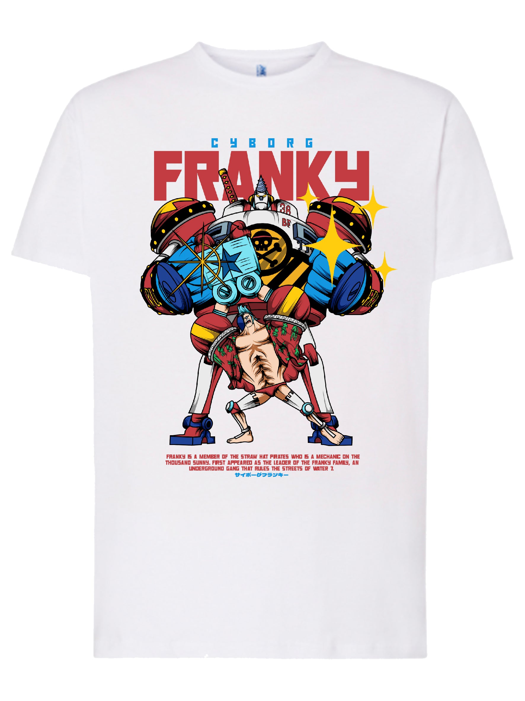 Camiseta Cyborg Franky – Diseño anime mecánico | FrikiCanarias
