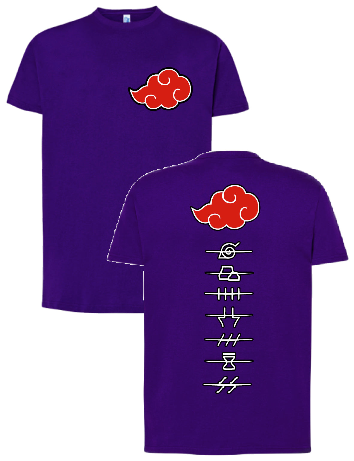 Camiseta anime Nube Roja Akatsuki – Diseño friki minimalista | FrikiCanarias