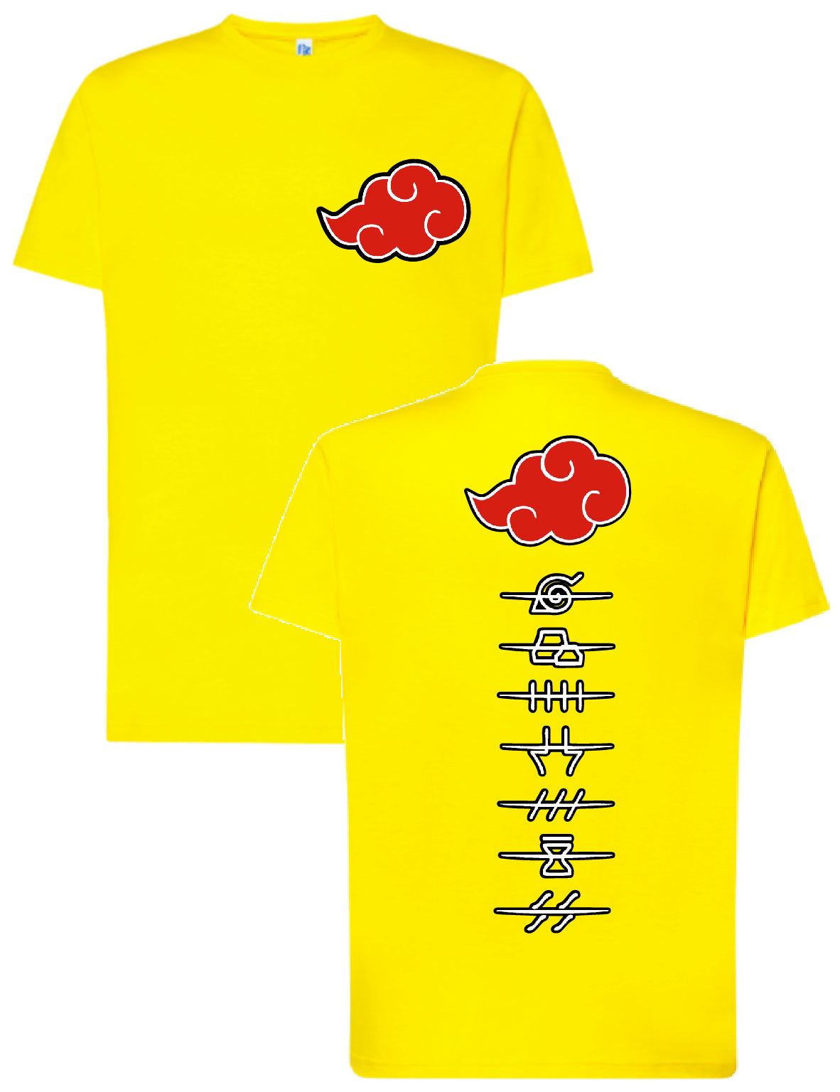 Camiseta anime Nube Roja Akatsuki – Diseño friki minimalista | FrikiCanarias