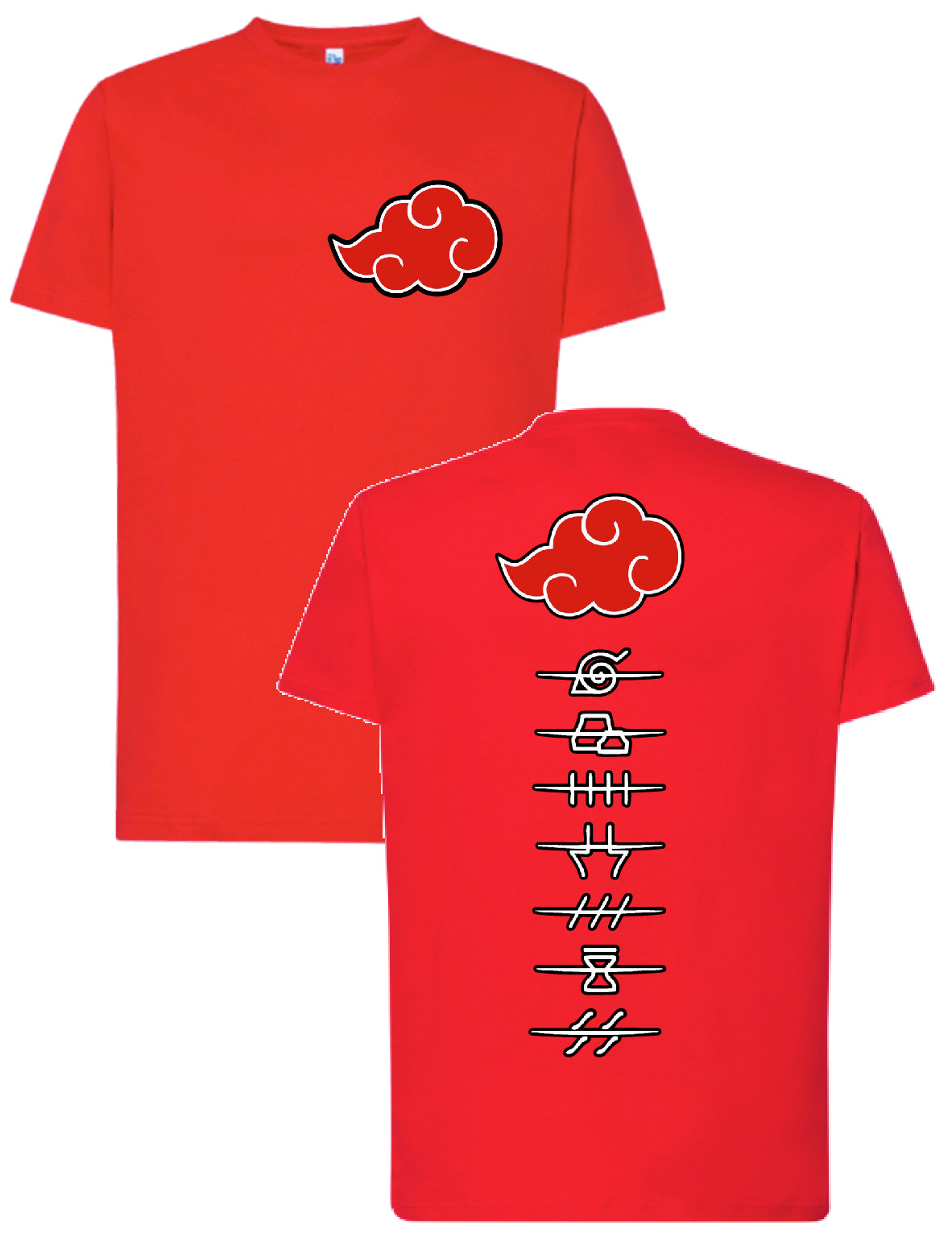 Camiseta anime Nube Roja Akatsuki – Diseño friki minimalista | FrikiCanarias