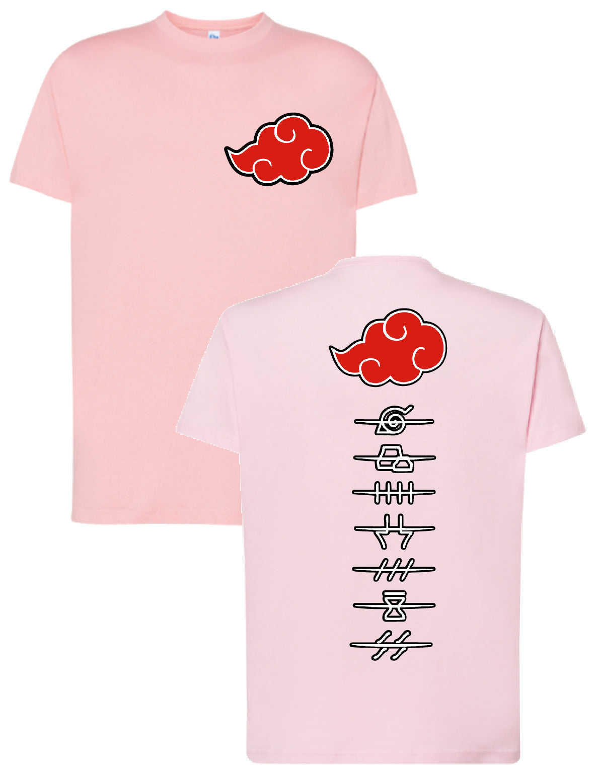 Camiseta anime Nube Roja Akatsuki – Diseño friki minimalista | FrikiCanarias