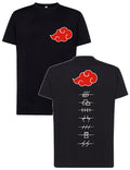 Camiseta anime Nube Roja Akatsuki – Diseño friki minimalista | FrikiCanarias