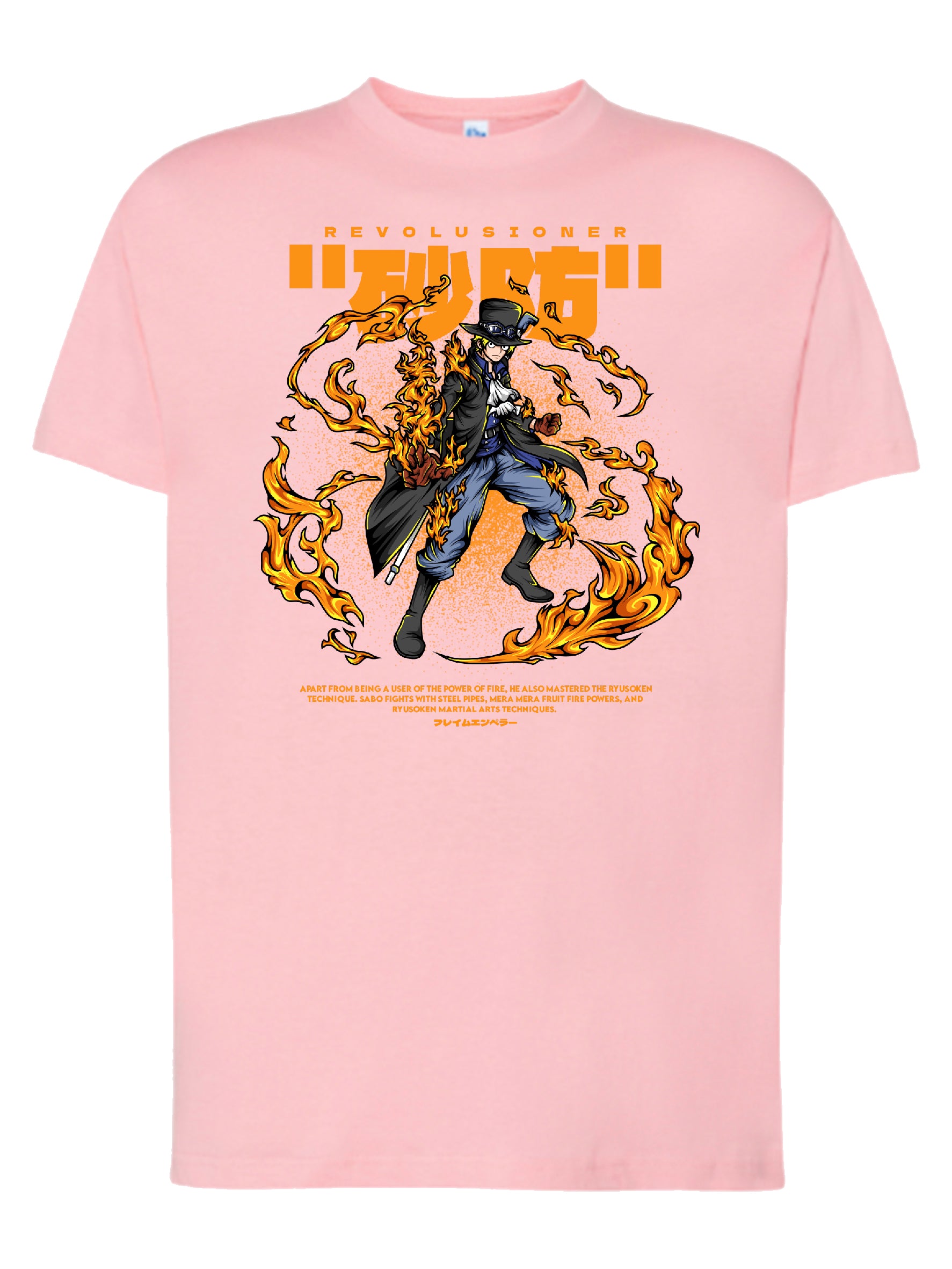 Camiseta Sabo Revolucionario – Diseño anime fuego | FrikiCanarias