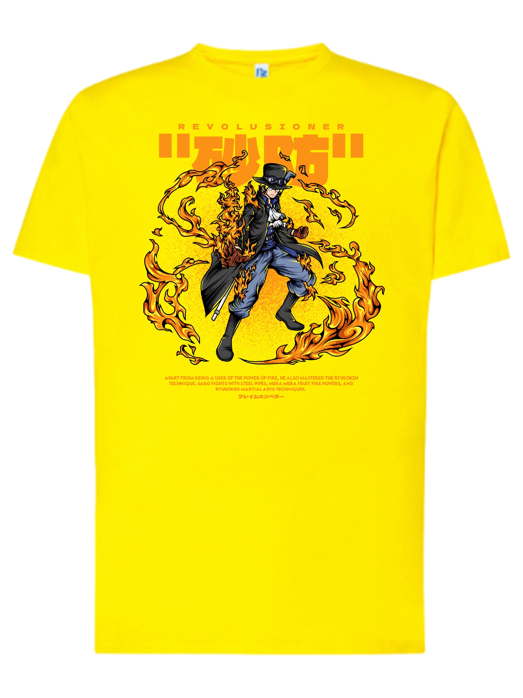 Camiseta Sabo Revolucionario – Diseño anime fuego | FrikiCanarias