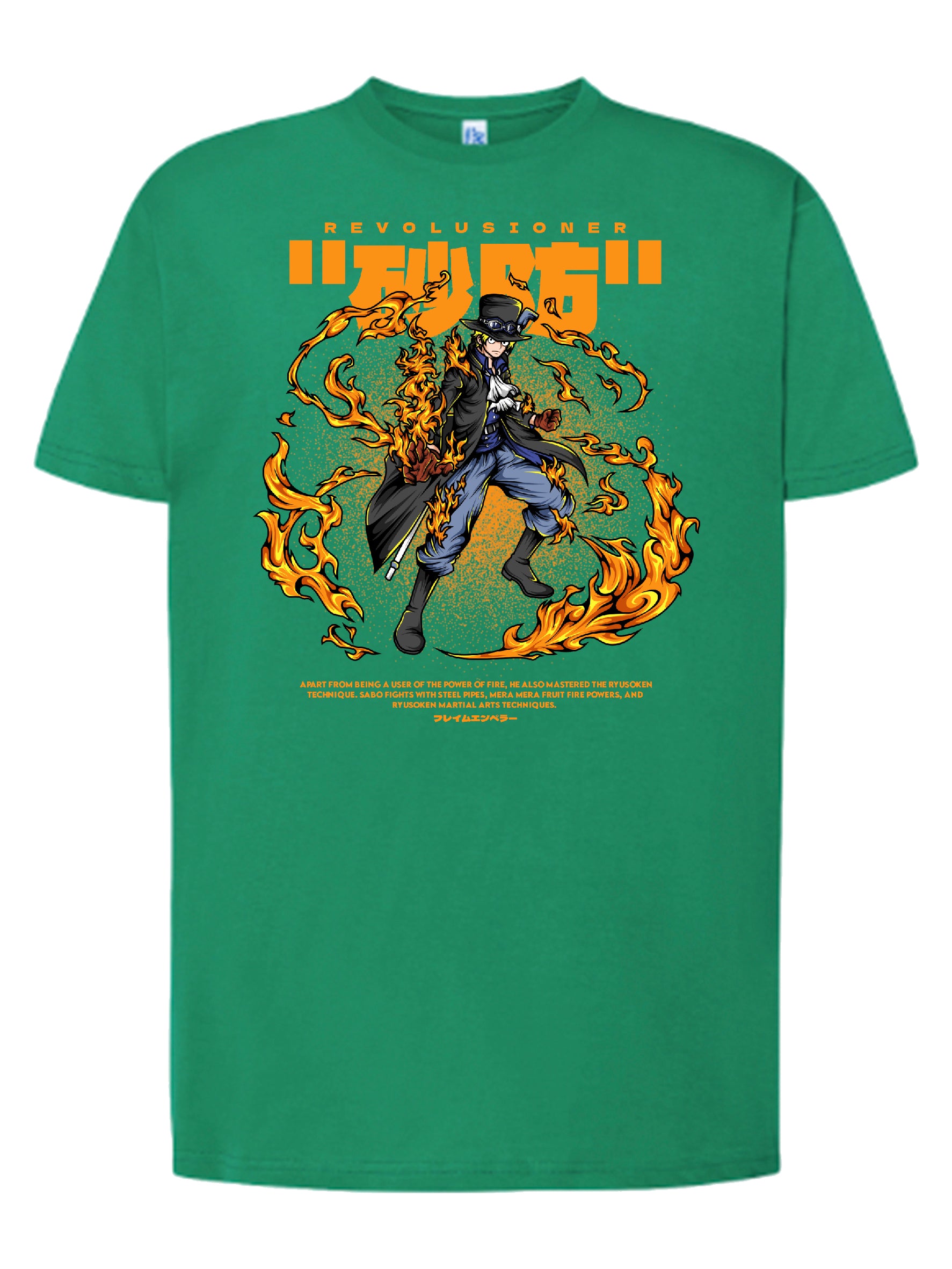 Camiseta Sabo Revolucionario – Diseño anime fuego | FrikiCanarias