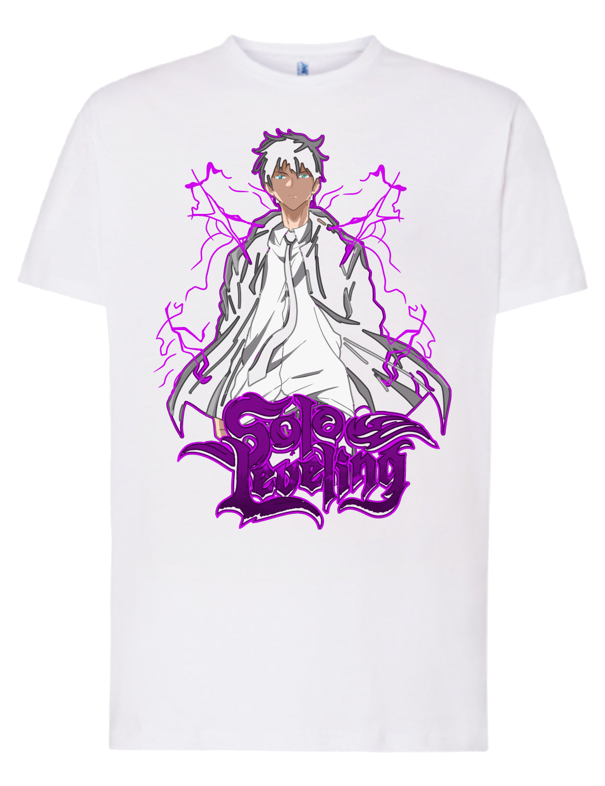 Camiseta Sung Jin-Woo “Purple Lightning” – Solo Leveling | FrikiCanarias