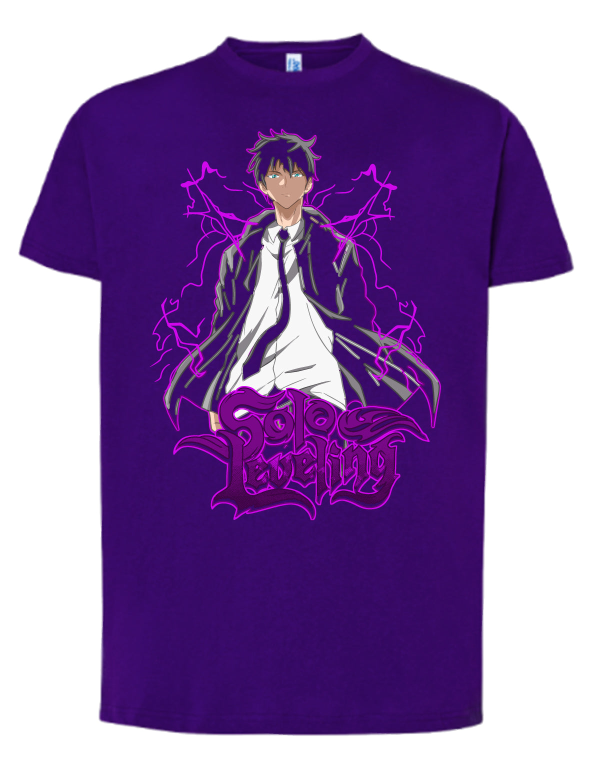 Camiseta Sung Jin-Woo “Purple Lightning” – Solo Leveling | FrikiCanarias