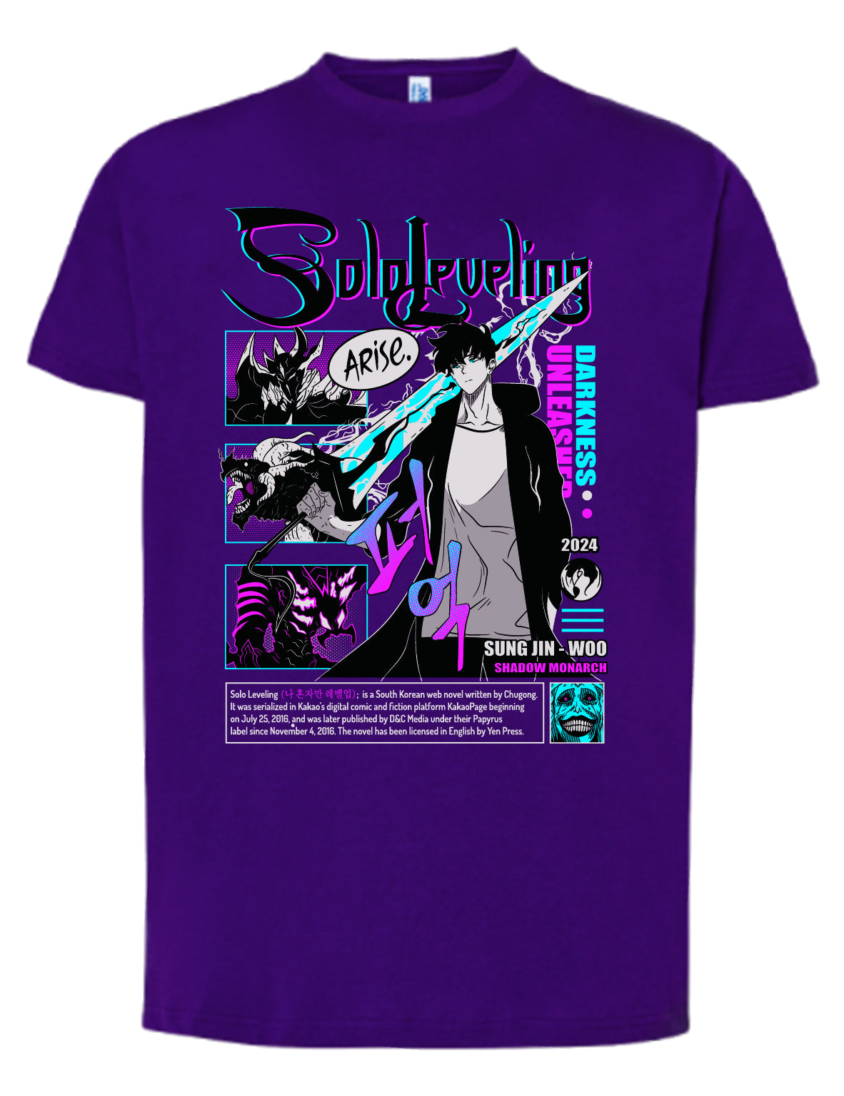Camiseta Sung Jin-Woo – Solo Leveling “Shadow Monarch” | FrikiCanarias