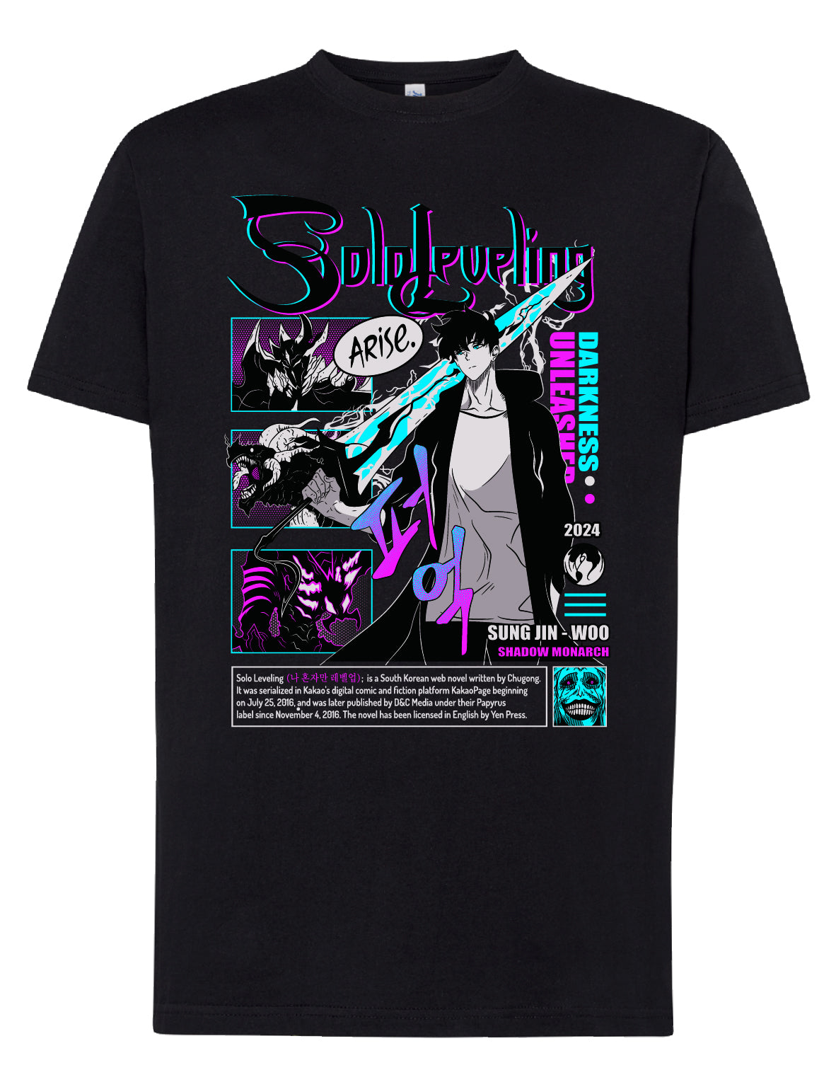 Camiseta Sung Jin-Woo – Solo Leveling “Shadow Monarch” | FrikiCanarias
